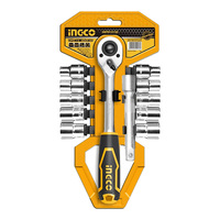 Набор головок 12 пр. 1/2" + трещотка INGCO