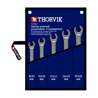 Набор ключей разрезных  5пр. 8-19мм в сумке THORVIK FNWS005