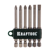 Набор бит  6пр. KRAFTOOL длинные в держателе