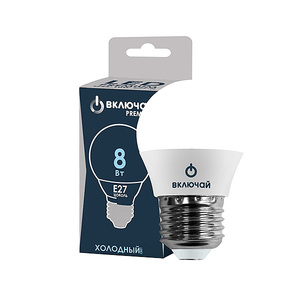 Лампа Включай LED PREMIUM G45-8W-E27-WW 1003904