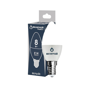 Лампа Включай  LED PREMIUM C37-8W-E14-W 1003879